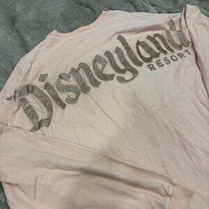 Disney Spirit Jersey Disneyland XXL Puffy Glitter Lettering Light Pink